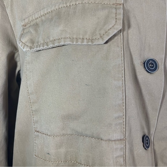 Atmosphere Shacket Utility Top Long Sleeve Cotton Tan Brown + Badges UK 10 - Picture 4 of 16